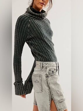 Free People Just You Navy Turtleneck